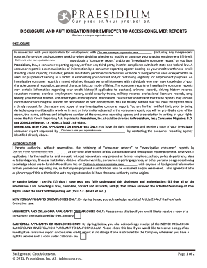 Background Check Consent Form