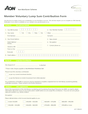 KiwiSaver Voluntary Contribution Form