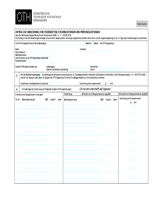 ANTRAG AUF ANRECHNUNG VON STUDIENZEITEN