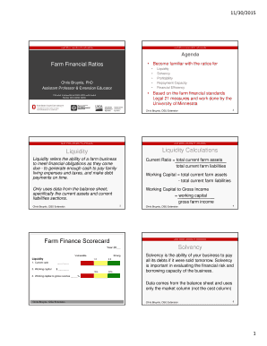Farm Finance Scorecard