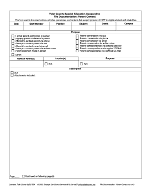 Parent Contact Form