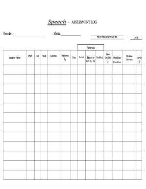 Speech Assessment Log