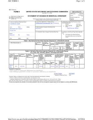 SEC Form 4 Statement of Changes in Beneficial Ownership