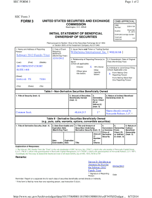 SEC Form 3 Beneficial Ownership