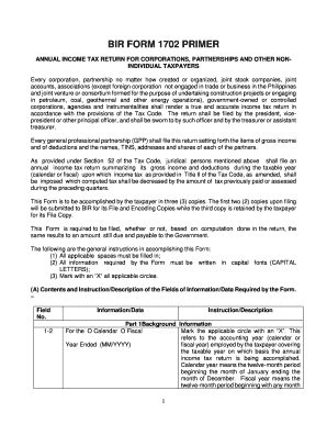 BIR Form 1702 Primer