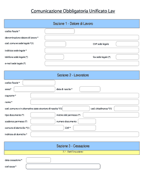 Comunicazione Obbligatoria Unificato Lav
