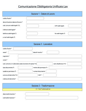 Comunicazione Obbligatoria Unificato Lav