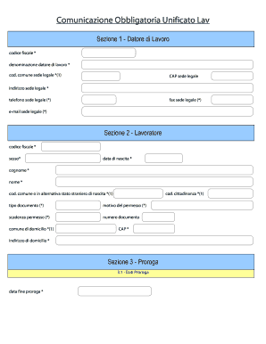 Comunicazione Obbligatoria Unificato Lav