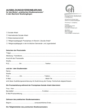 AUSBILDUNGSVEREINBARUNG