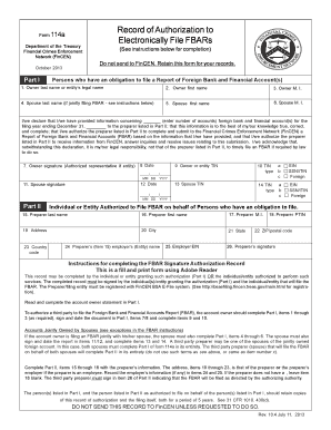 Form 114a FBAR Authorization