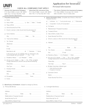 Application for Insurance