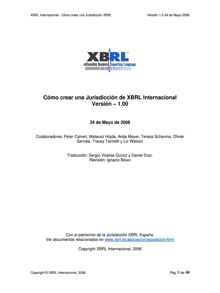 Cmo crear una Jurisdiccin de XBRL Internacional Versin 1 - xbrl Vista previa en la página 1