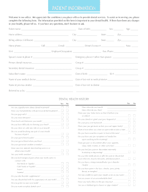 Dental Patient Information Form