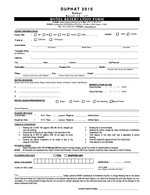 Dubai Hotel Reservation Form