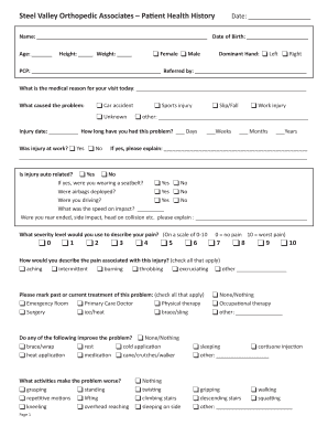 Patient Health History Form