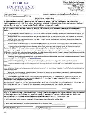 Florida Polytechnic University Graduation Application