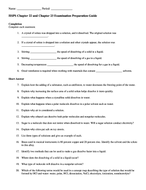 HSPS Chapter 22 and 23 Examination Preparation Guide