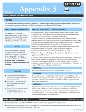 StudentAid BC Appendix 3 Form
