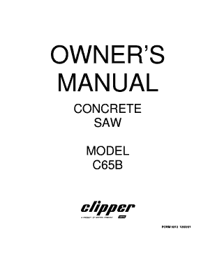 Concrete Saw Owner's Manual and Warranty