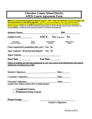 APEX Course Agreement Form