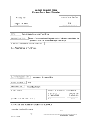 Out of State Field Trip Request Form