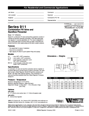 Combination Fill Valve and Backflow Preventer Application