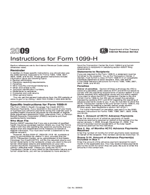 Instructions for Form 1099-H