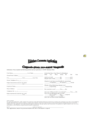 Rideshare Carpool and Vanpool Application