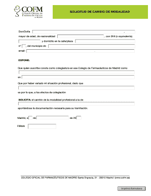 Solicitud de Cambio de Modalidad