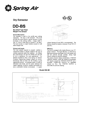 Dry Extractor Hood Specification
