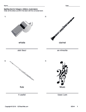 Children Music Makers Spelling Quiz