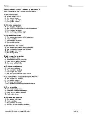 Spanish Sentence Match Quiz