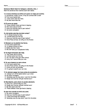 Adverbs Time Quiz