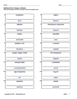 Examen de ortografía en español