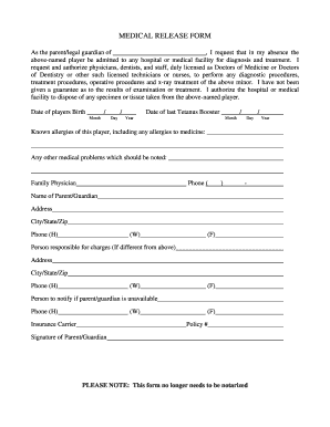 Medical Release Form