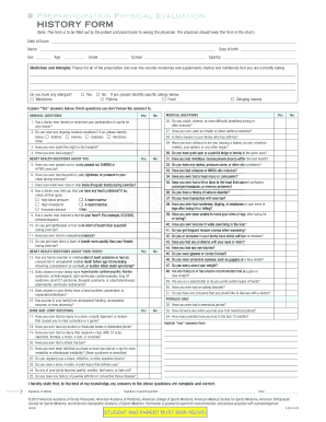 Preparticipation Physical Evaluation Form