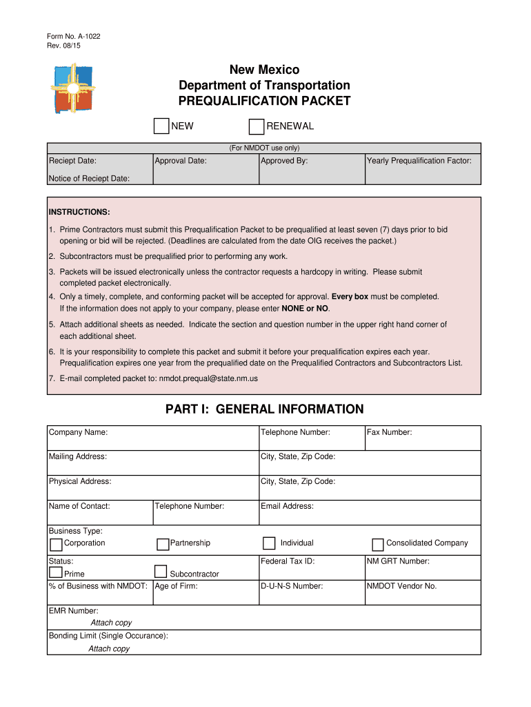 nmdot prequalification Preview on Page 1.