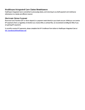 Healthspan EFT Enrollment Form