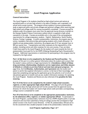 Georgia Accel Program Application