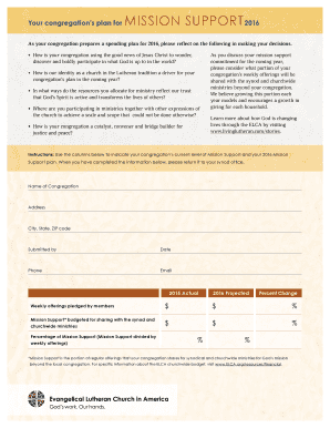 2016 Mission Support Plan