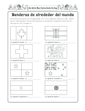 Formulario de Actividad de Banderas del Mundo