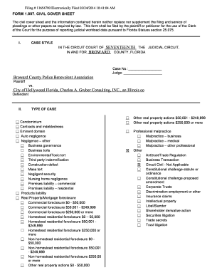 Florida Civil Cover Sheet