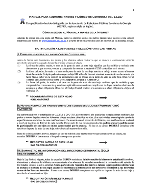 Manual para alumnos/padres y Código de Conducta del CCSD