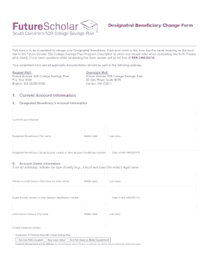 Designated Beneficiary Change Form