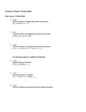 Geometry Chapter 2 Study Guide