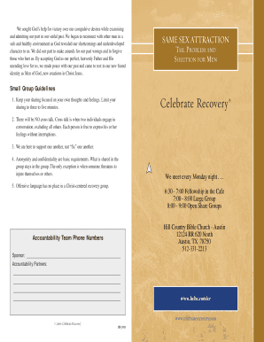 Celebrate Recovery Same Sex Attraction Guidelines