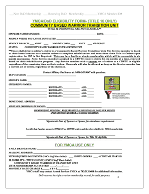 YMCA DoD Eligibility Form