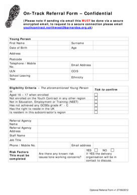 Baseball snack sign up sheet template - On-Track Referral Form Confidential