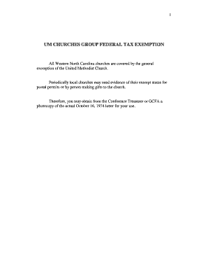 United Methodist Church Group Federal Tax Exemption