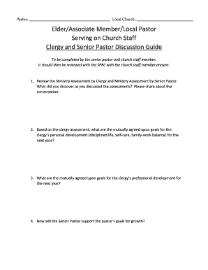 Clergy and Senior Pastor Discussion Guide
